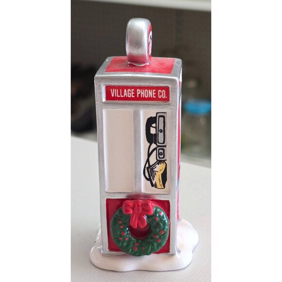 The Original Snow Village "Village Phone Booth" Handpainted Ceramic Accessory Ch - Picture 5 of 7